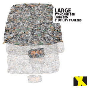 LARGE The X-Cover by TRPx made with Realtree Edge Material - Trailer and Truck Bed Cover - Integrated Heavy Duty Tarp and Tie Down