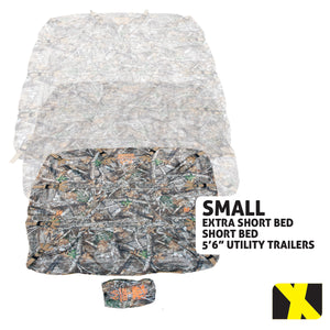 SMALL The X-Cover by TRPx Made with Realtree Edge Material- Trailer and Truck Bed Cover – Integrated Heavy Duty Tarp and Tie Down